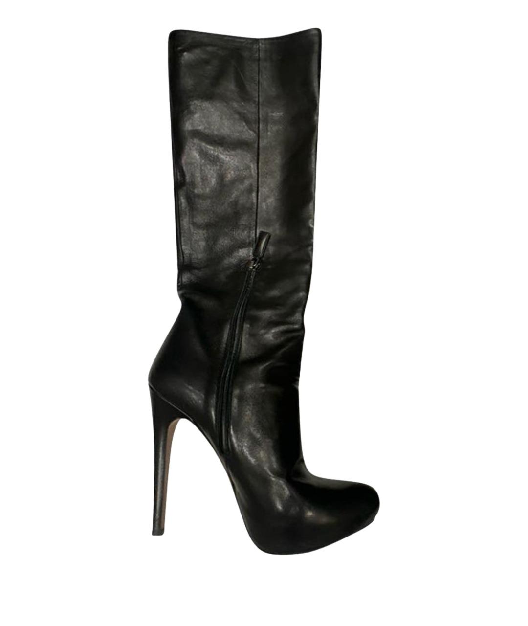 PRADA Черные кожаные сапоги, фото 1