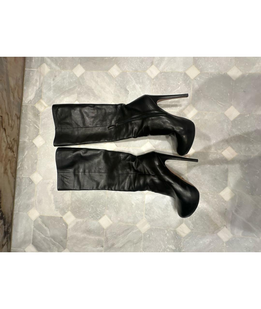 PRADA Черные кожаные сапоги, фото 9