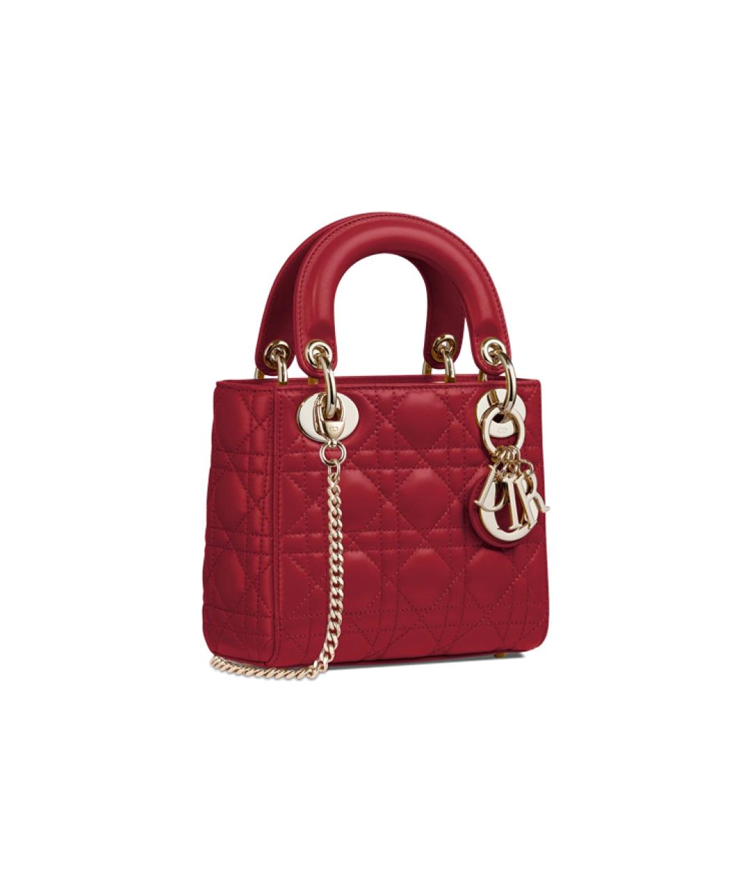 CHRISTIAN DIOR Красная кожаная сумка через плечо, фото 2