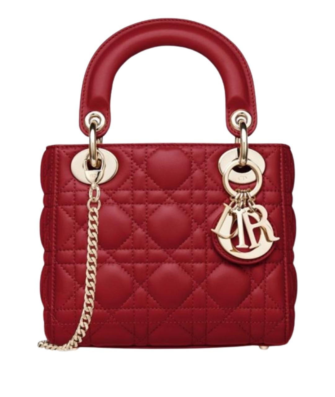 CHRISTIAN DIOR Красная кожаная сумка через плечо, фото 1