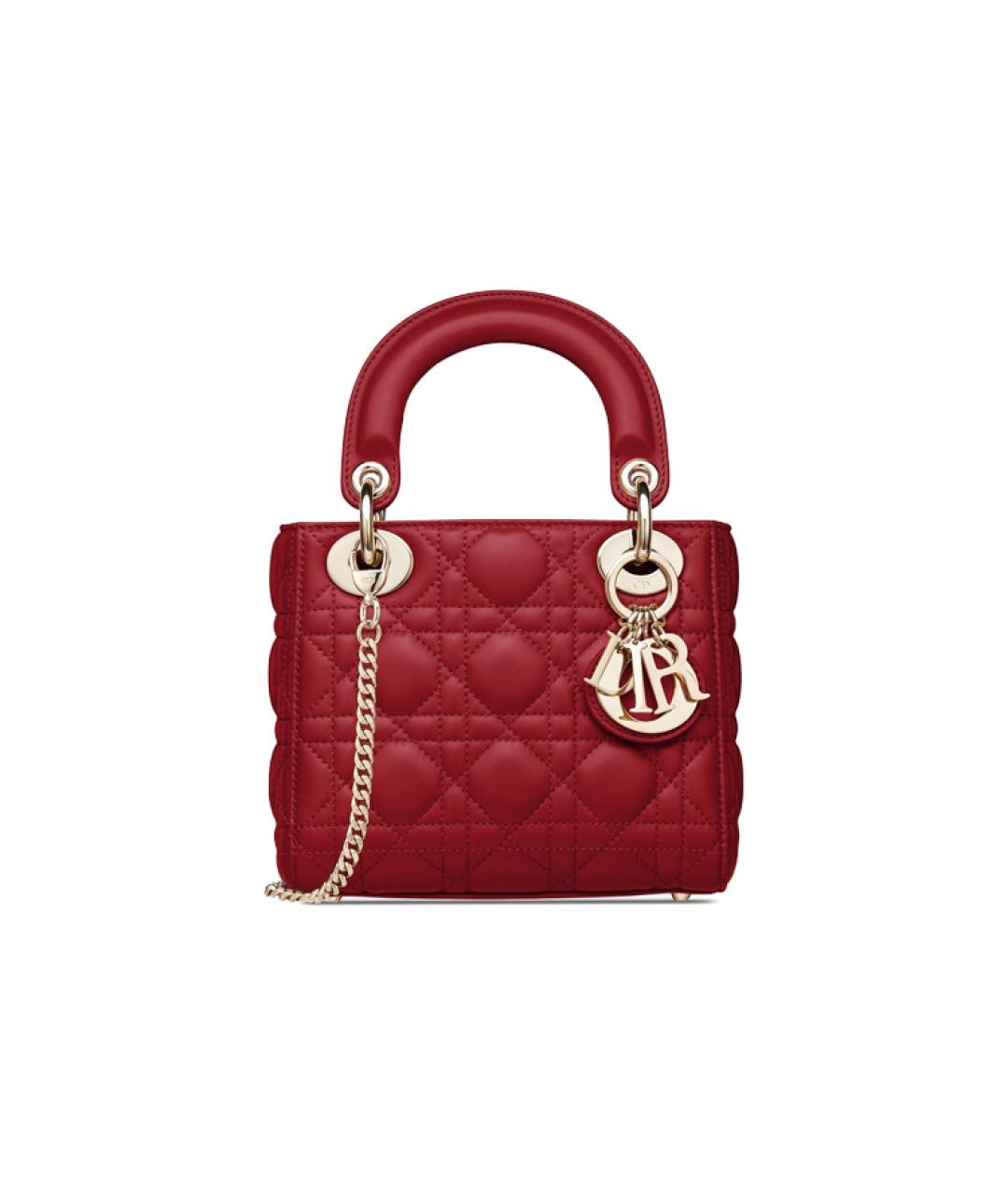 CHRISTIAN DIOR Красная кожаная сумка через плечо, фото 6