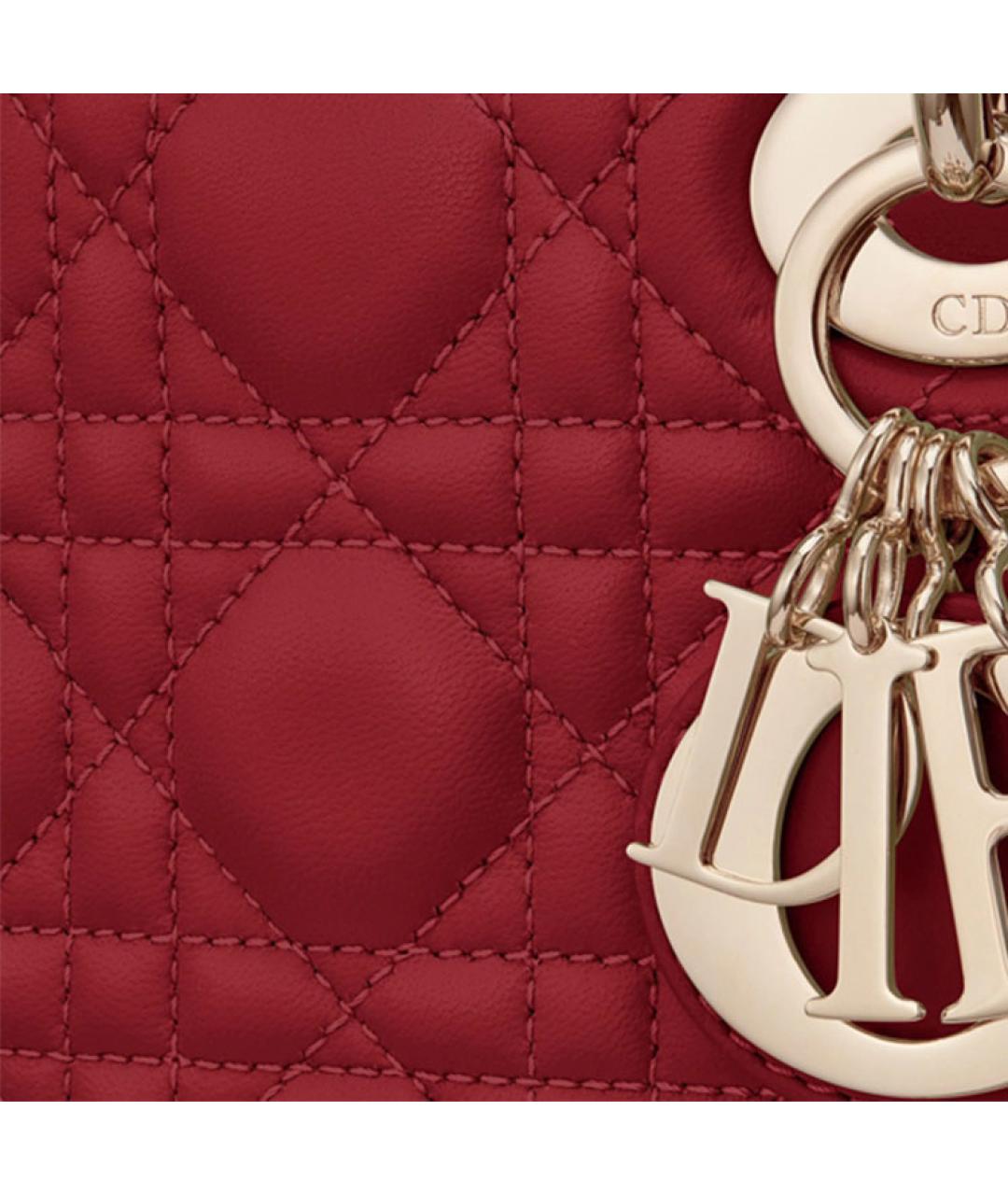 CHRISTIAN DIOR Красная кожаная сумка через плечо, фото 5