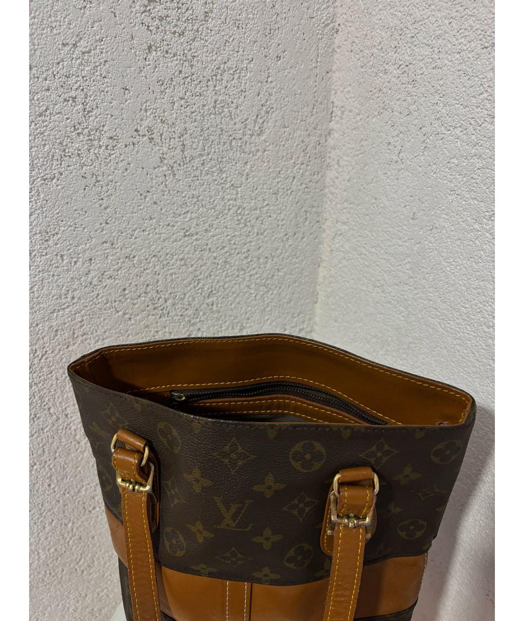 LOUIS VUITTON Коричневая кожаная сумка тоут, фото 2