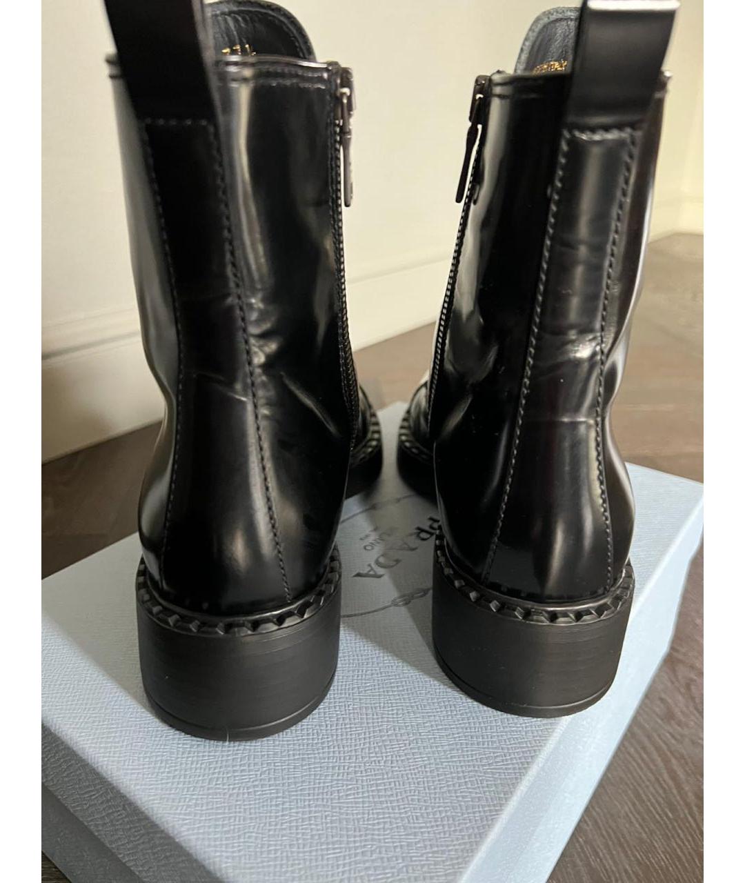 PRADA Черные кожаные ботинки, фото 4