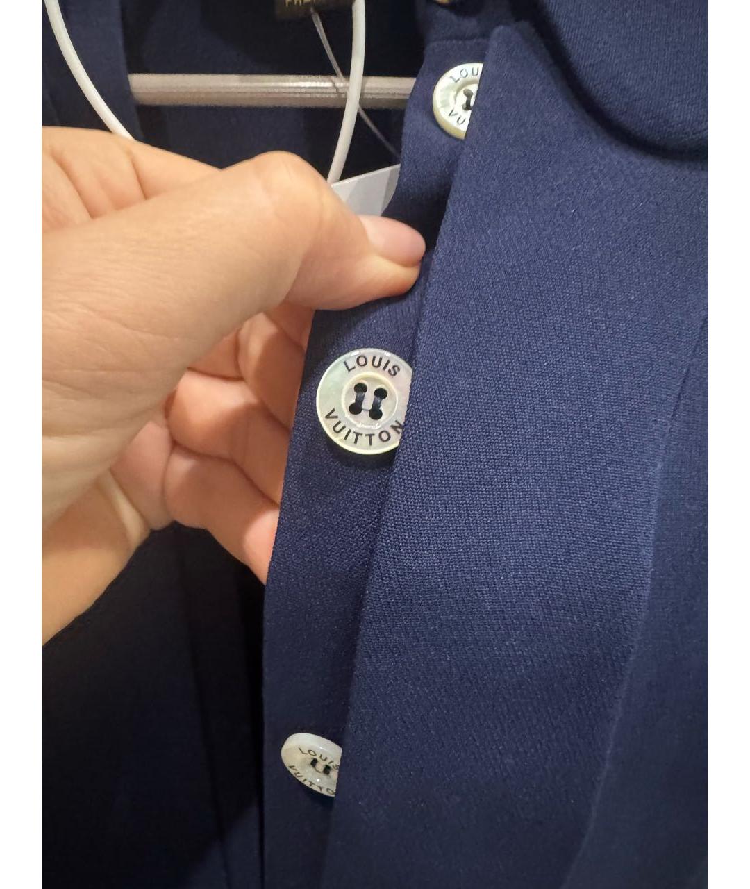 LOUIS VUITTON Темно-синий вискозный комбинезон, фото 4