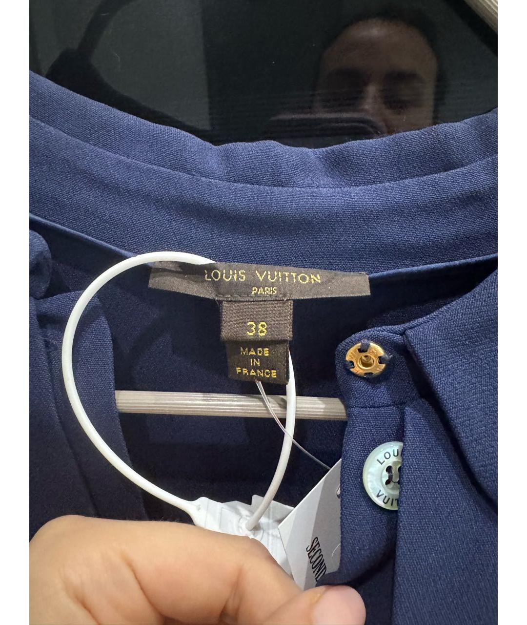 LOUIS VUITTON Темно-синий вискозный комбинезон, фото 3