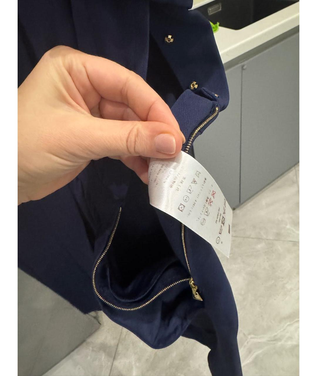 LOUIS VUITTON Темно-синий вискозный комбинезон, фото 5