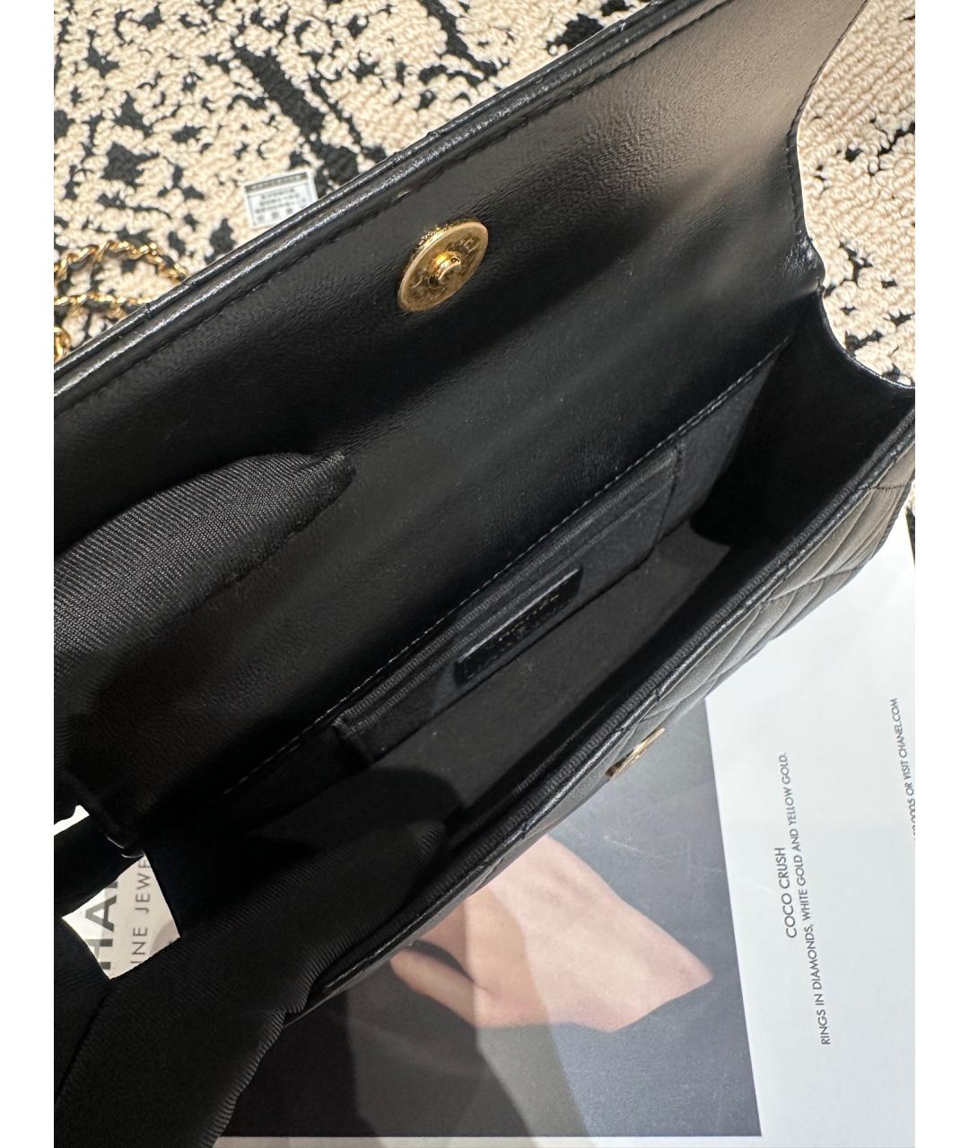 CHANEL Черная кожаная сумка через плечо, фото 8