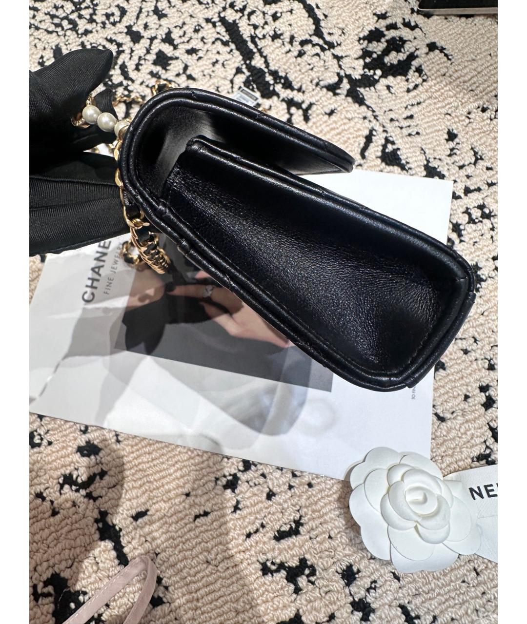 CHANEL Черная кожаная сумка через плечо, фото 4