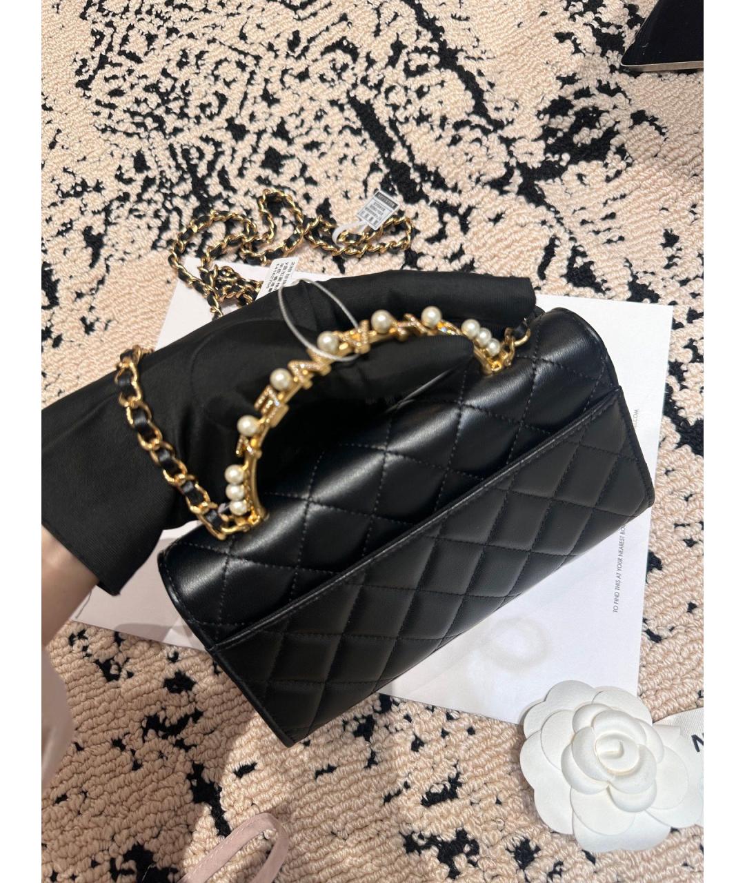 CHANEL Черная кожаная сумка через плечо, фото 5