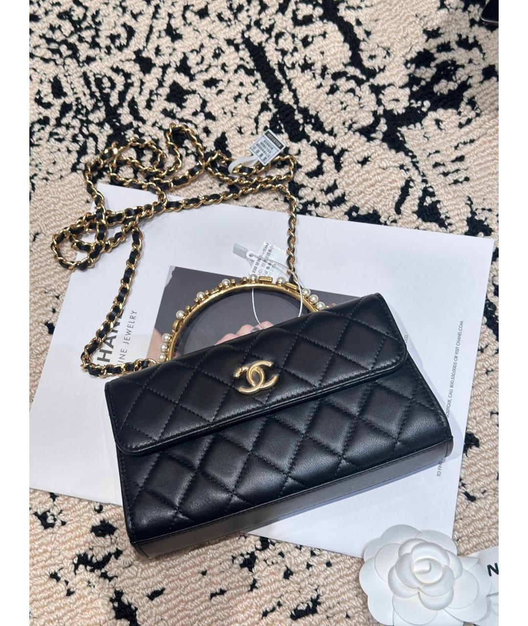 CHANEL Черная кожаная сумка через плечо, фото 2