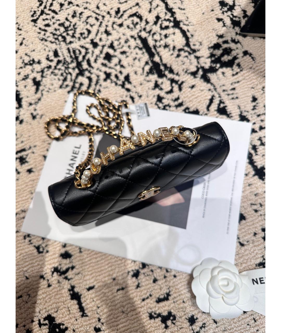 CHANEL Черная кожаная сумка через плечо, фото 3