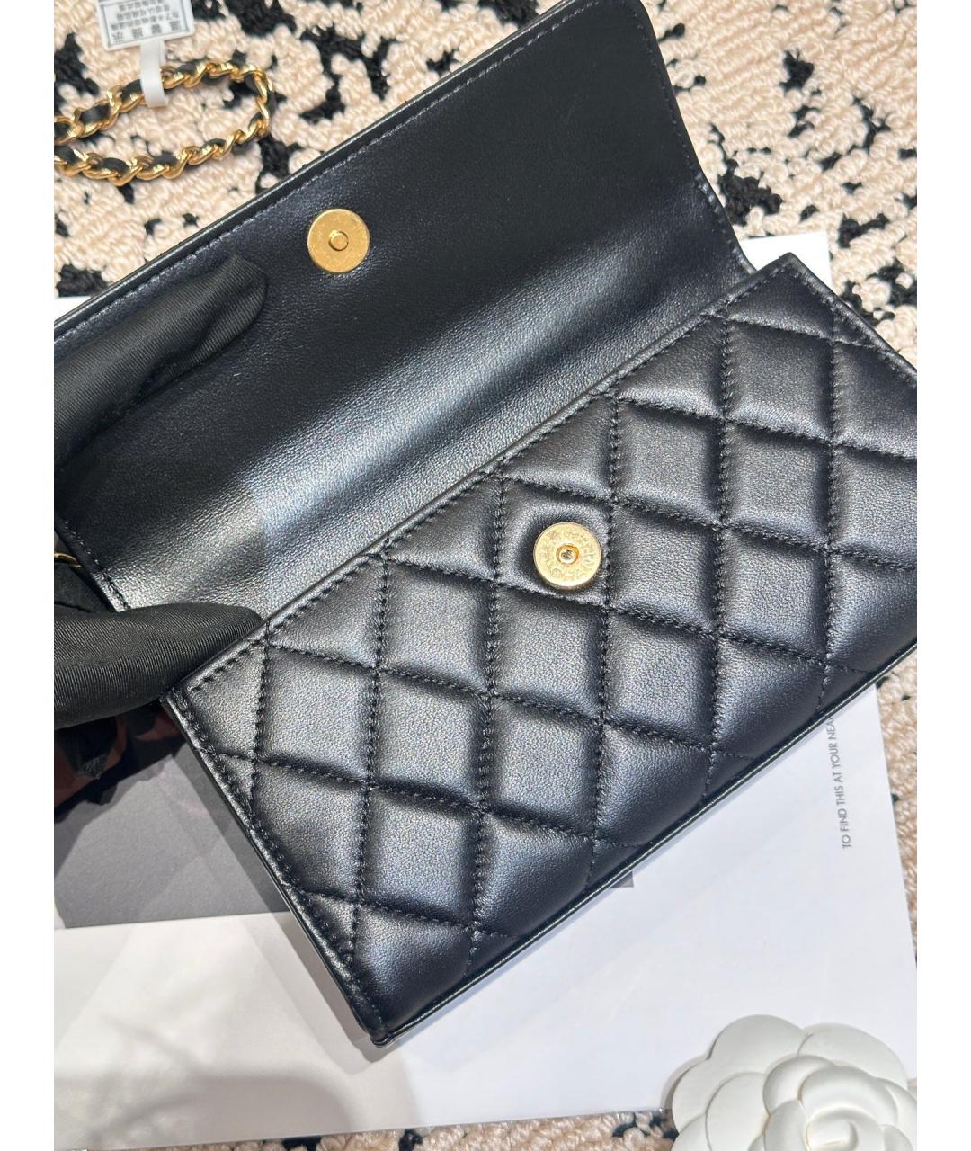 CHANEL Черная кожаная сумка через плечо, фото 7