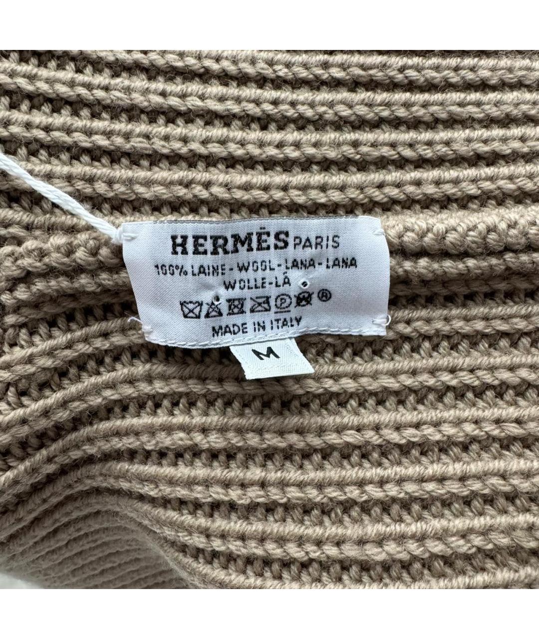 HERMES Бежевая шерстяная шапка, фото 4