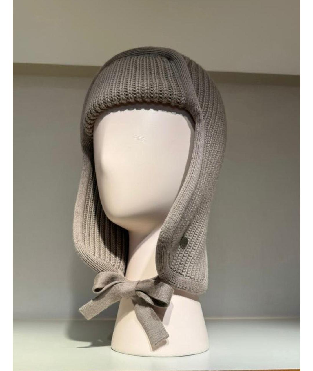 HERMES Бежевая шерстяная шапка, фото 5