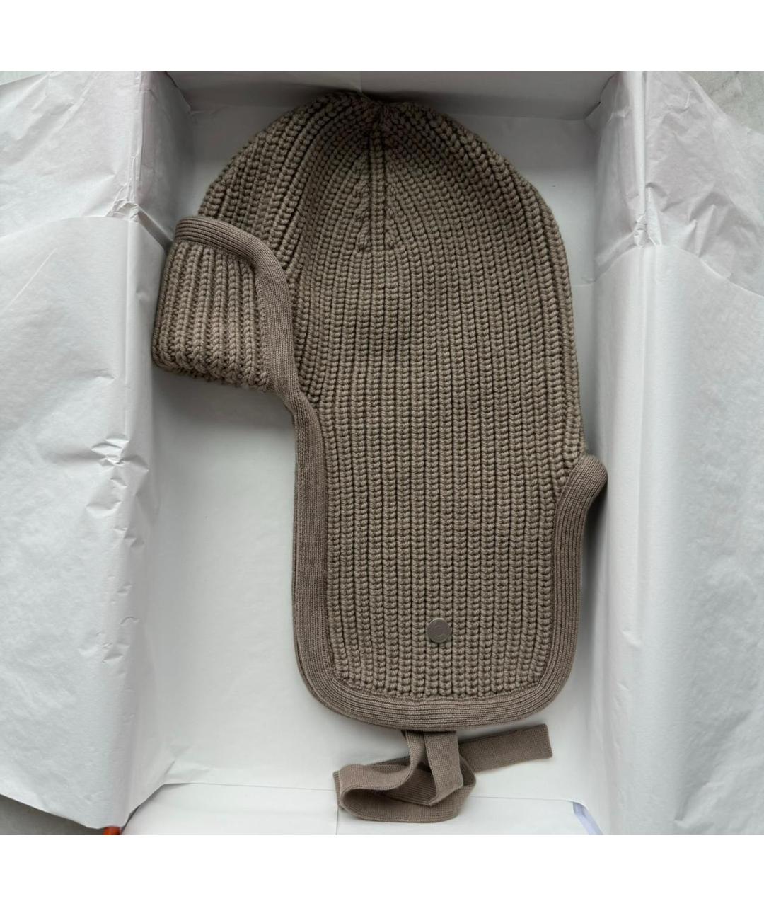 HERMES Бежевая шерстяная шапка, фото 7