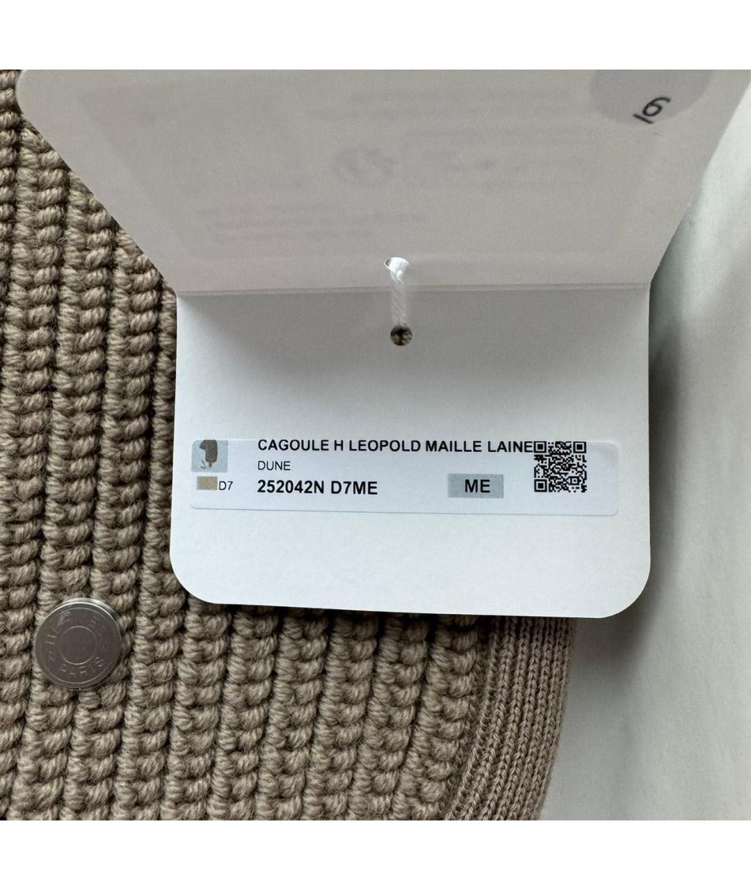 HERMES Бежевая шерстяная шапка, фото 3