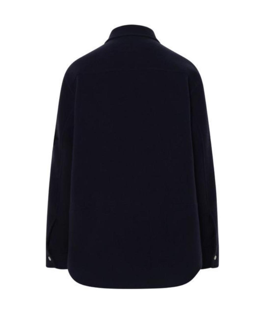 JIL SANDER Темно-синее шерстяное пальто, фото 2