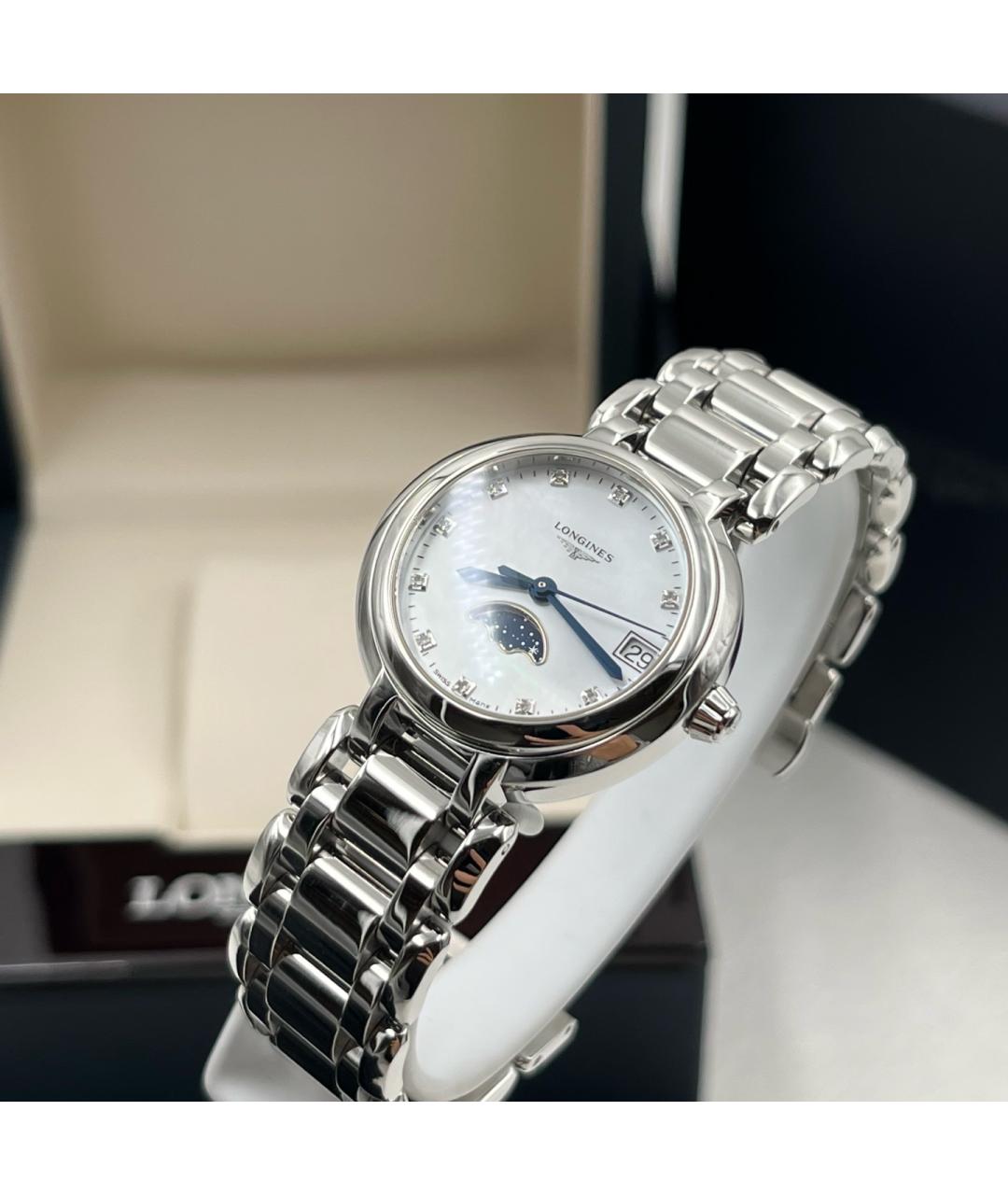 LONGINES Белые металлические часы, фото 8