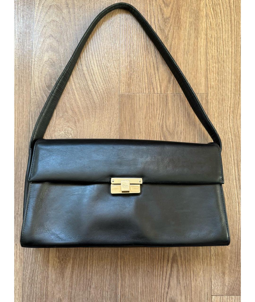 CHRISTIAN DIOR Черная кожаная сумка через плечо, фото 9