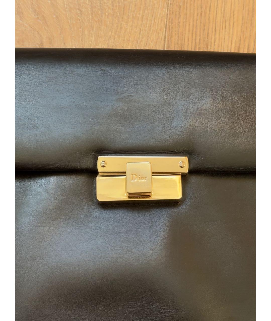 CHRISTIAN DIOR Черная кожаная сумка через плечо, фото 5