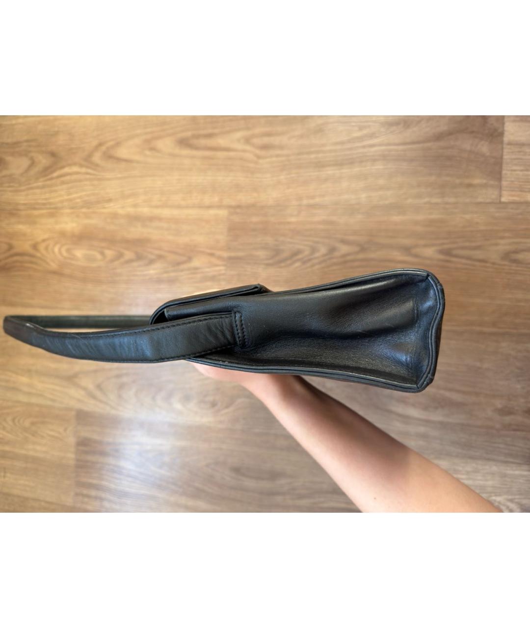 CHRISTIAN DIOR Черная кожаная сумка через плечо, фото 7