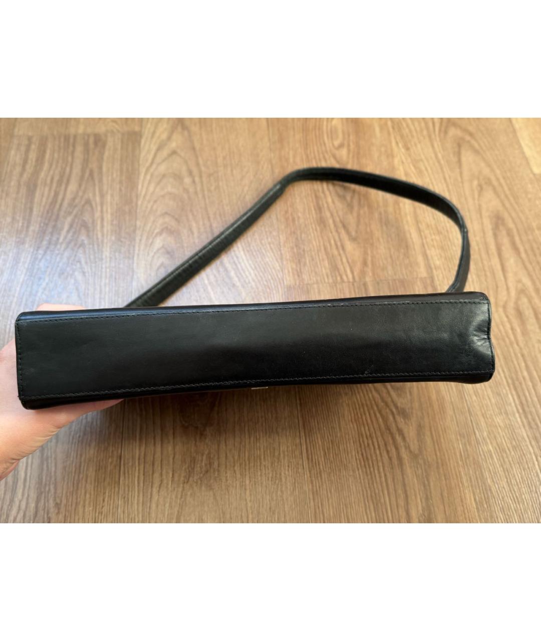 CHRISTIAN DIOR Черная кожаная сумка через плечо, фото 8