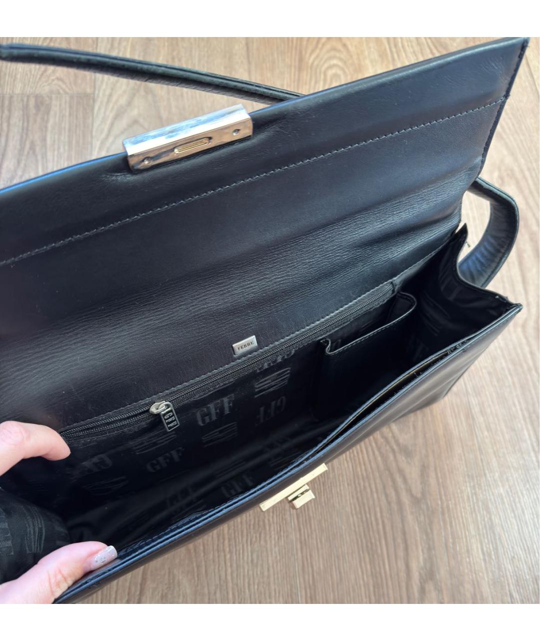 CHRISTIAN DIOR Черная кожаная сумка через плечо, фото 4