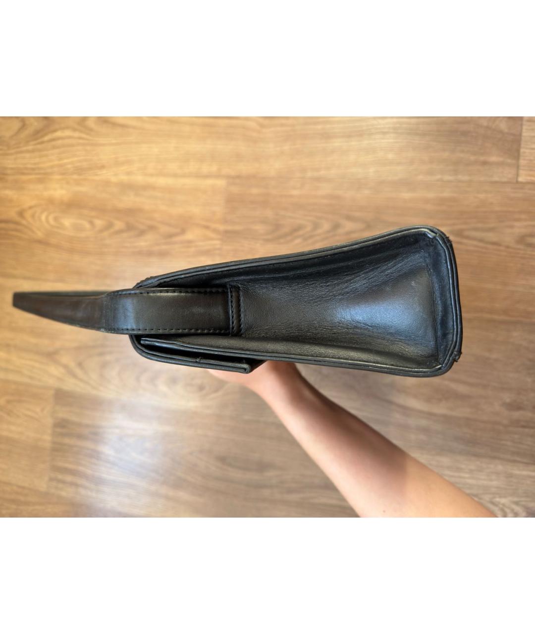 CHRISTIAN DIOR Черная кожаная сумка через плечо, фото 6