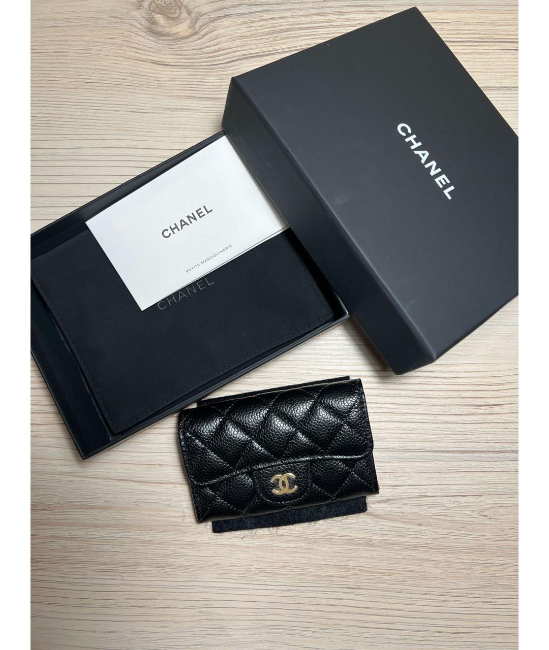 CHANEL Черная кожаная визитница, фото 4