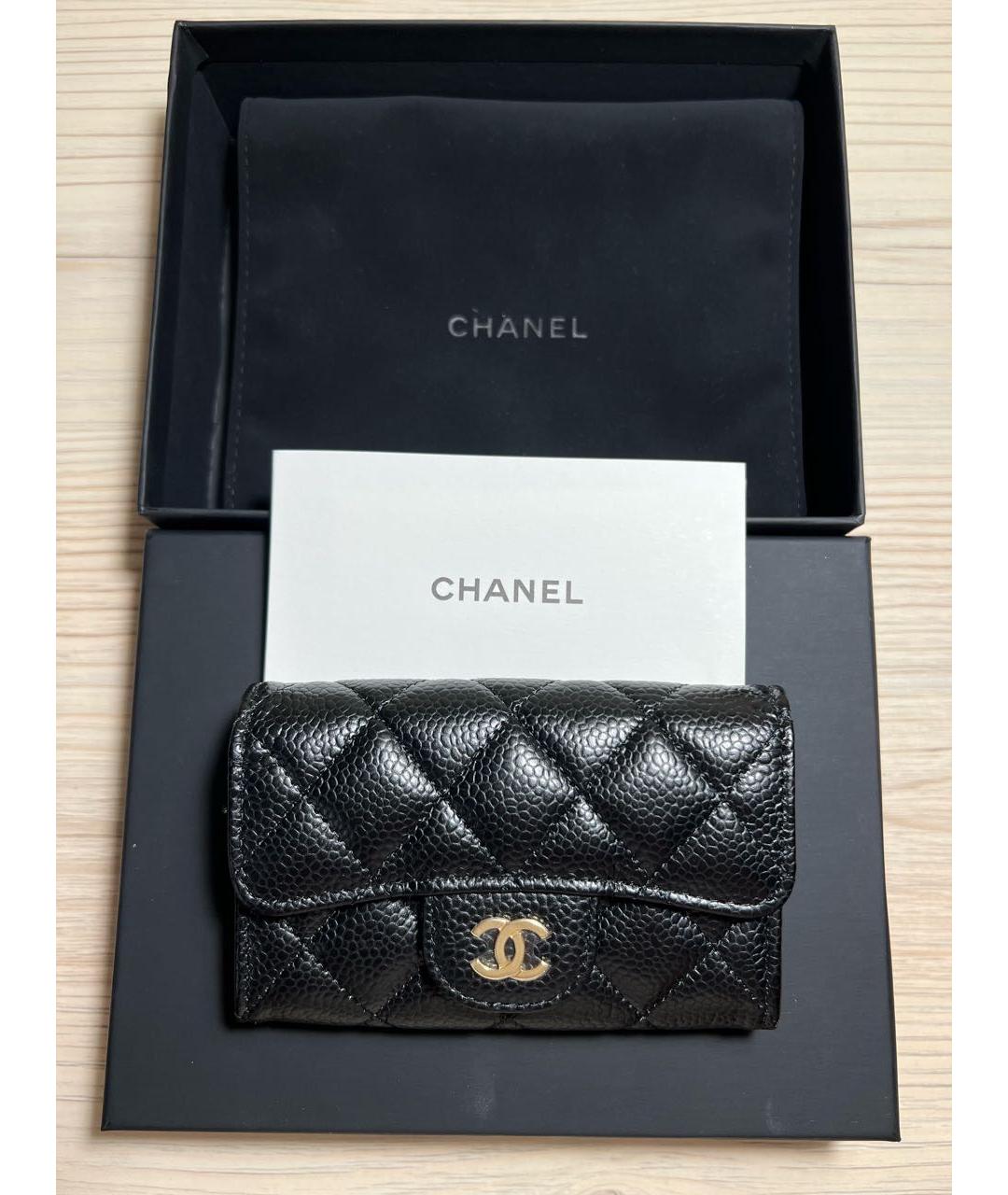 CHANEL Черная кожаная визитница, фото 5