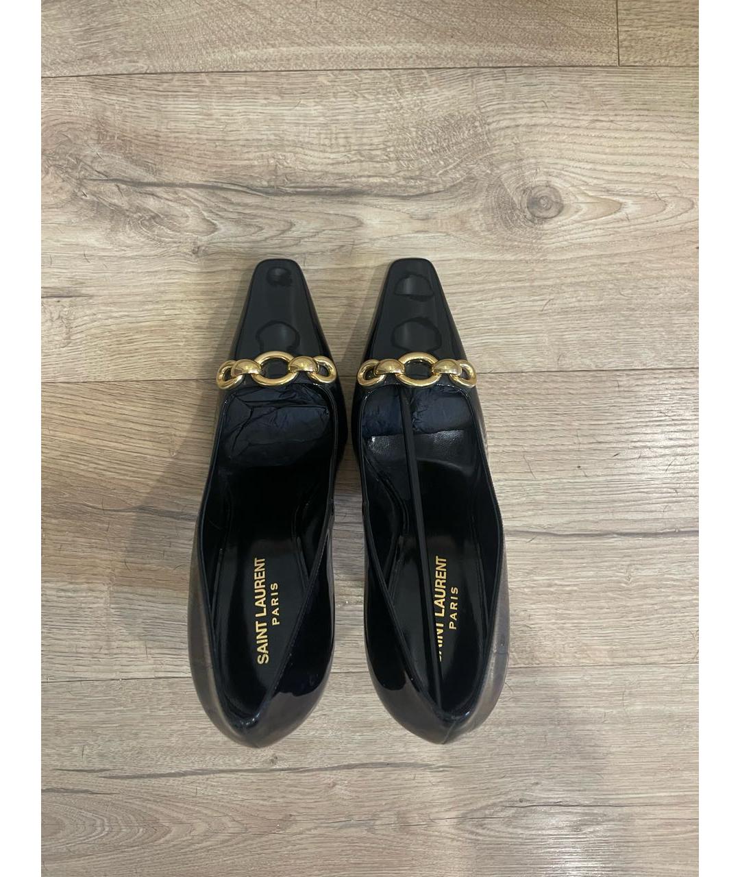 SAINT LAURENT Черные туфли из лакированной кожи, фото 3