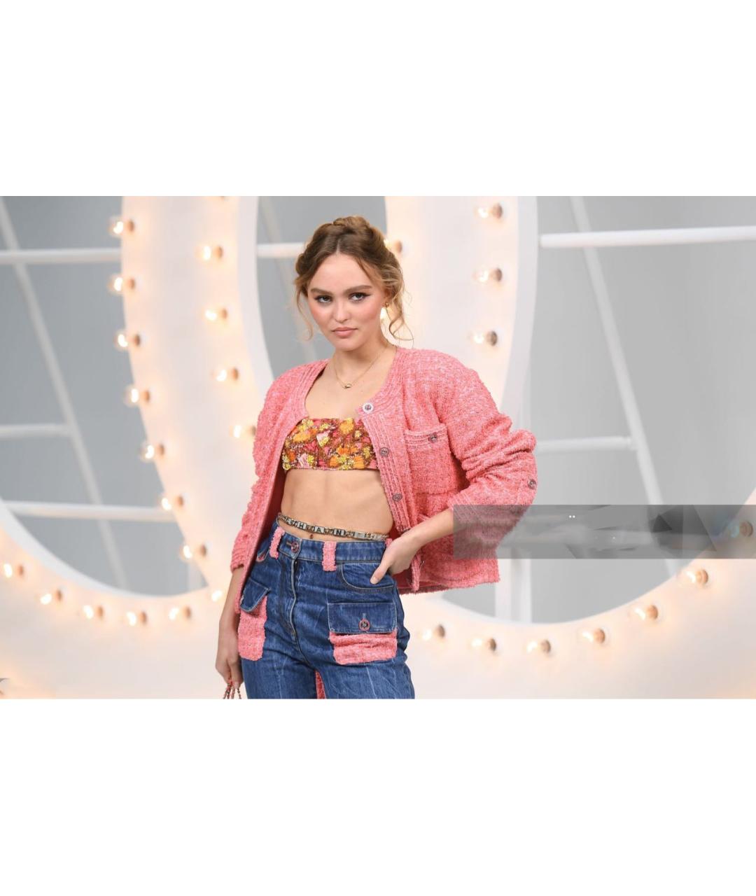 CHANEL Розовый твидовый жакет/пиджак, фото 3