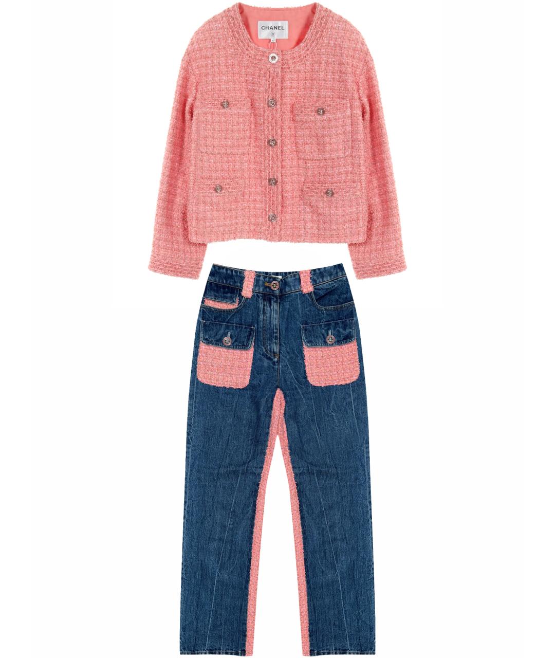 CHANEL Розовый твидовый жакет/пиджак, фото 1