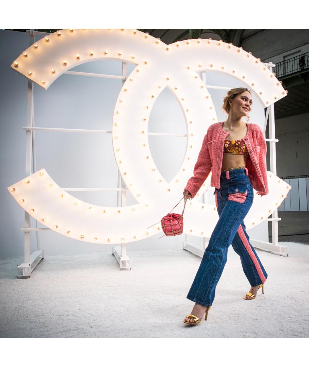 CHANEL Розовый твидовый жакет/пиджак, фото 2