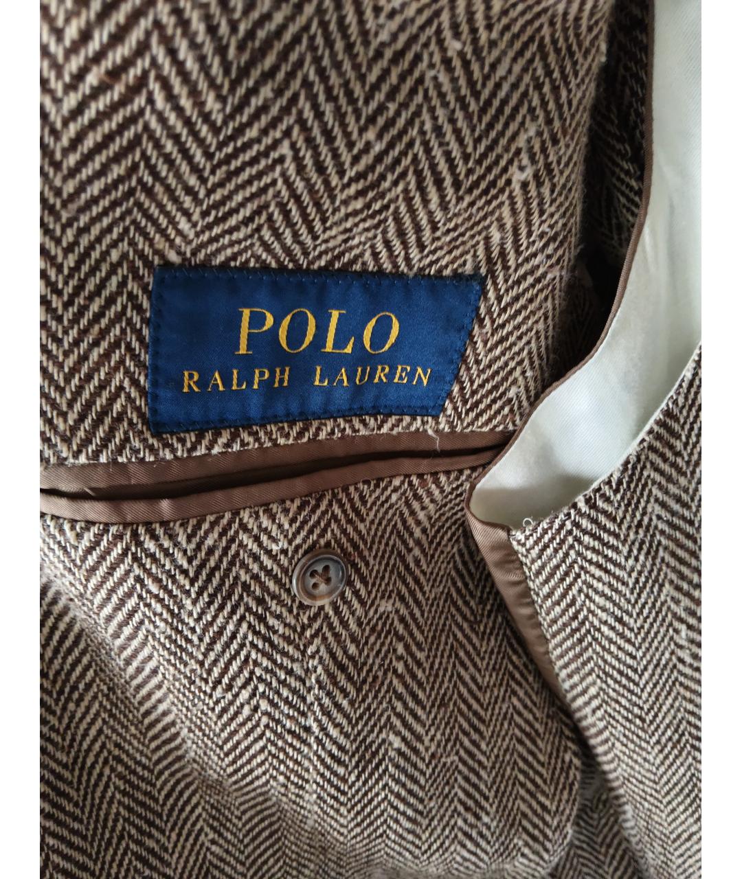 POLO RALPH LAUREN Бежевый шерстяной пиджак, фото 9