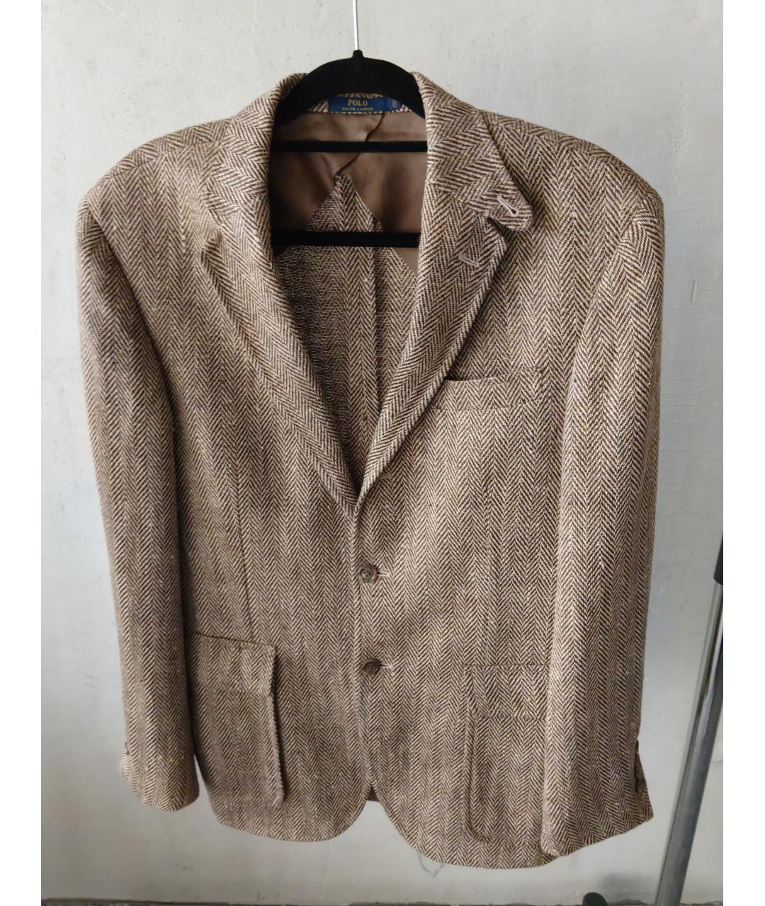 POLO RALPH LAUREN Бежевый шерстяной пиджак, фото 3