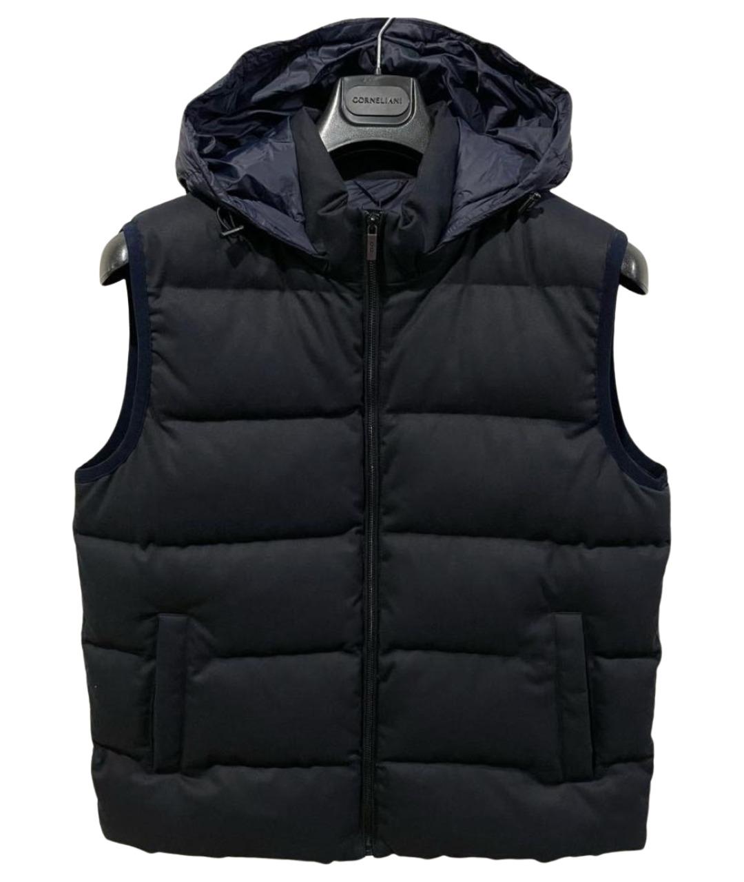 CORNELIANI Темно-синий полиэстеровый жилет, фото 1