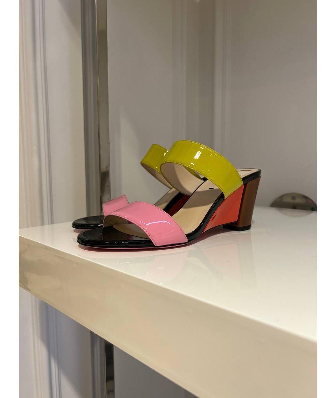 FENDI Мульти босоножки из лакированной кожи, фото 4