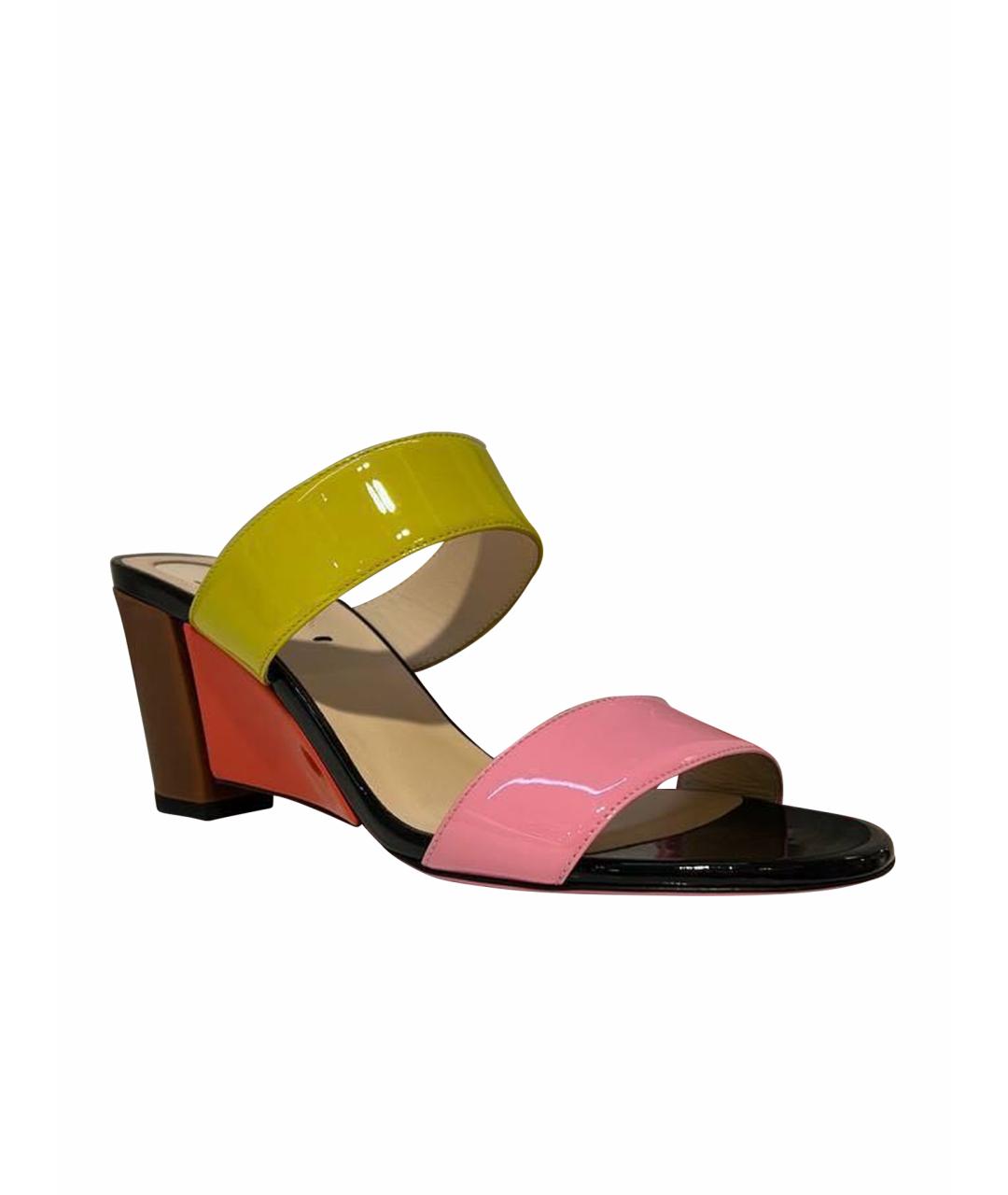 FENDI Мульти босоножки из лакированной кожи, фото 1