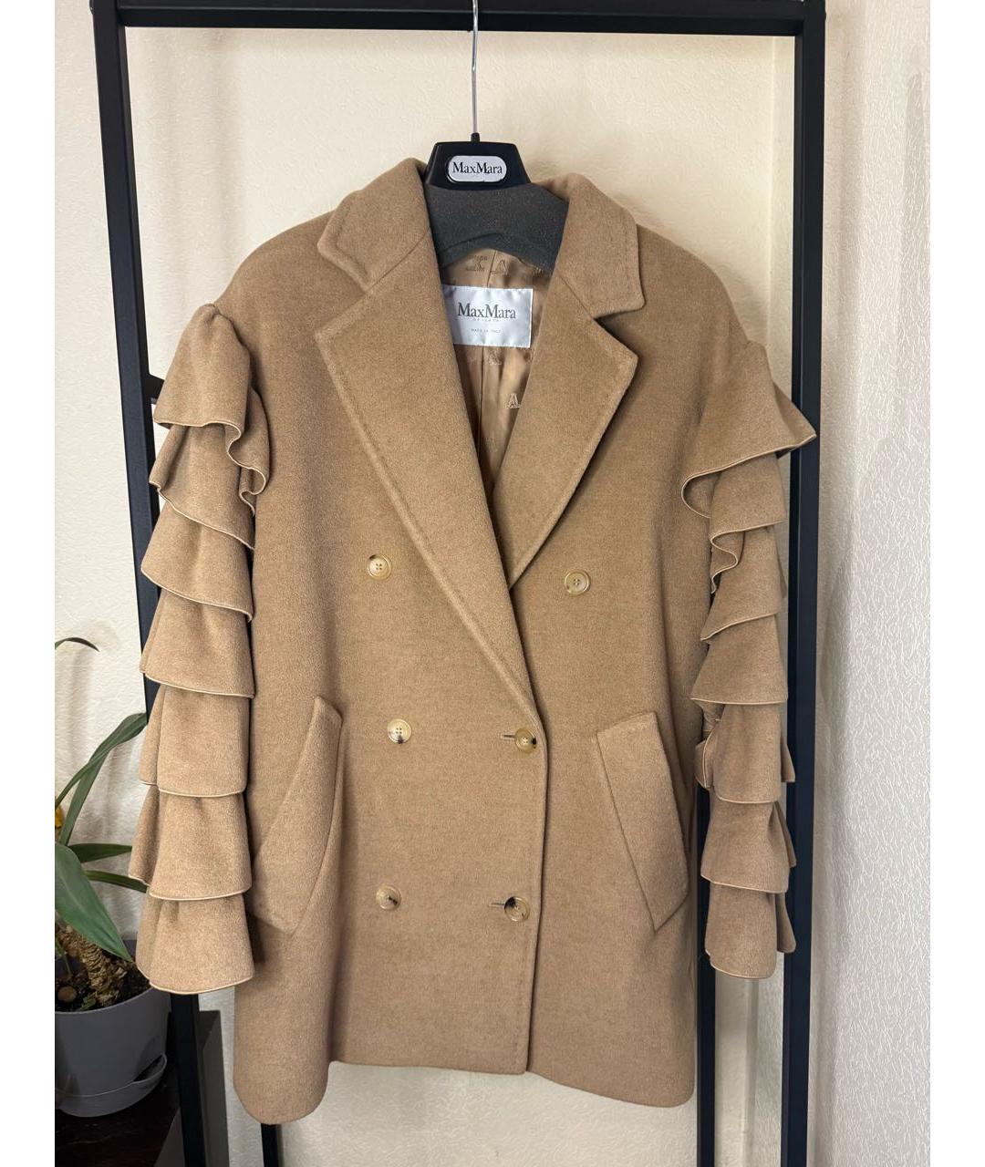 MAX MARA Бежевое шерстяное пальто, фото 9