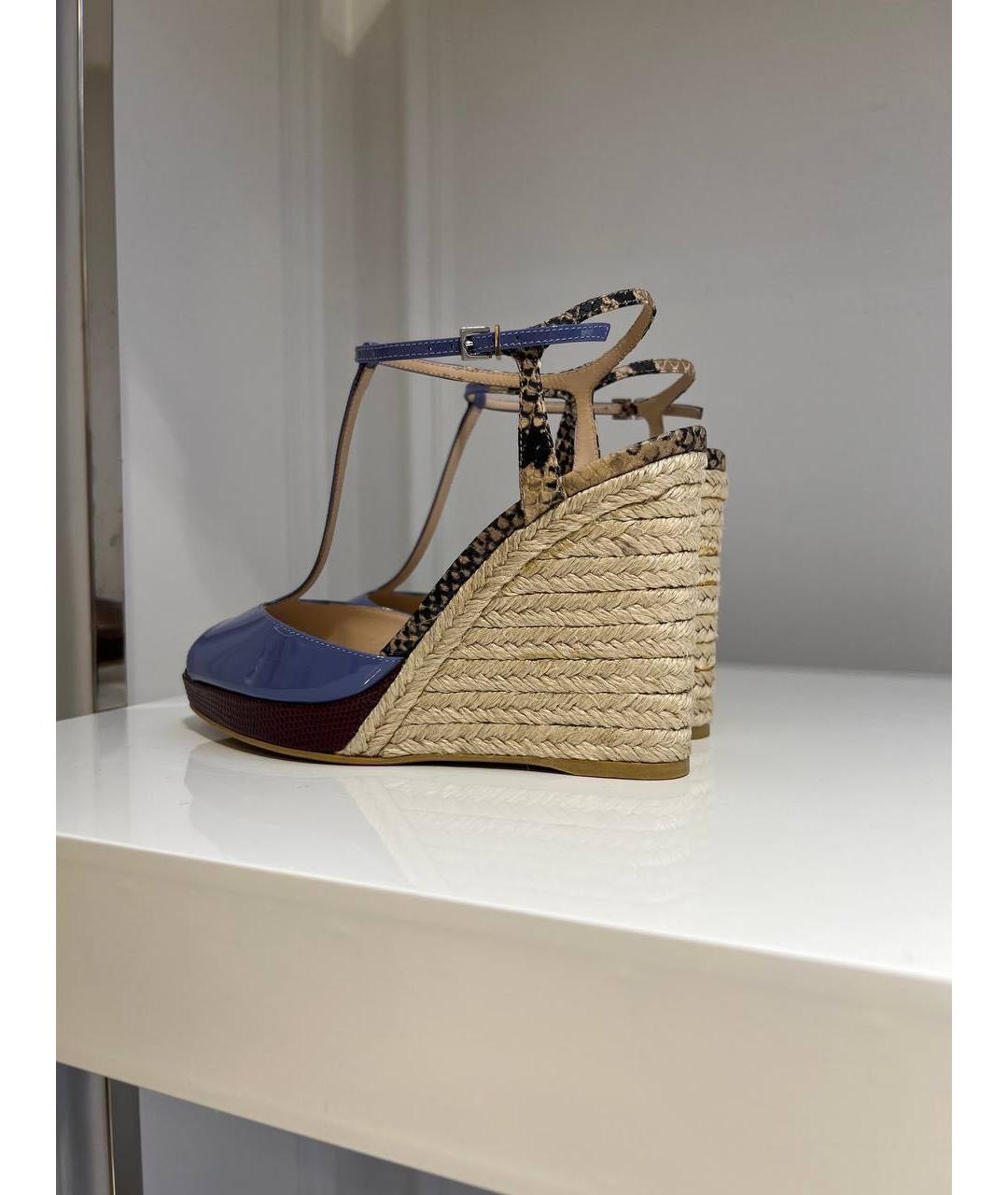 FENDI Мульти босоножки из лакированной кожи, фото 3