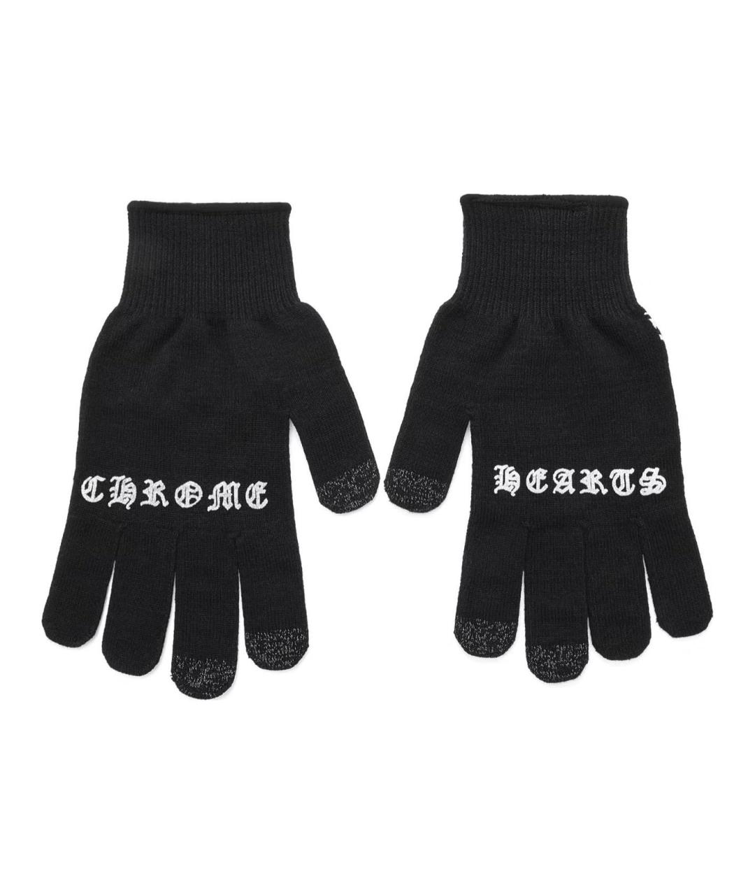 CHROME HEARTS Черные перчатки, фото 1