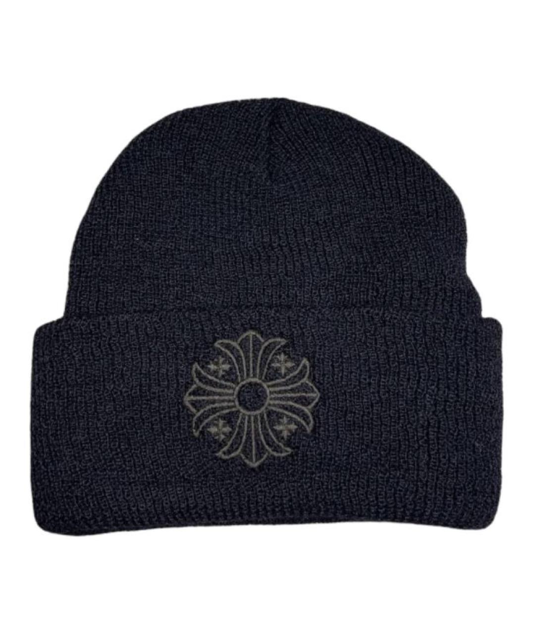 CHROME HEARTS Черная шерстяная шапка, фото 1