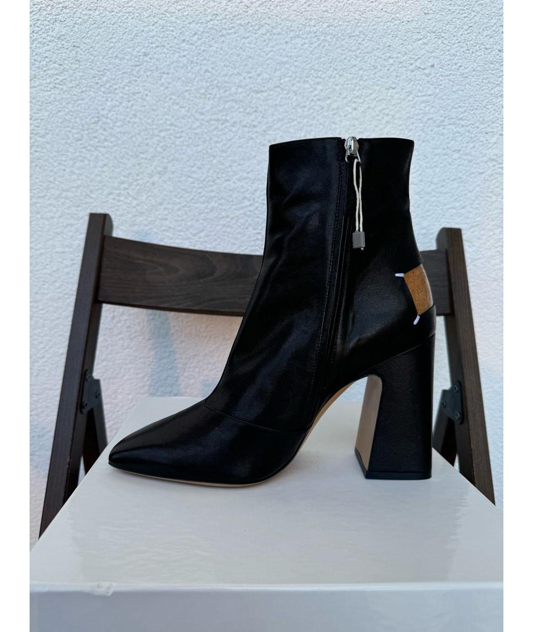 MAISON MARGIELA Черные кожаные ботильоны, фото 6