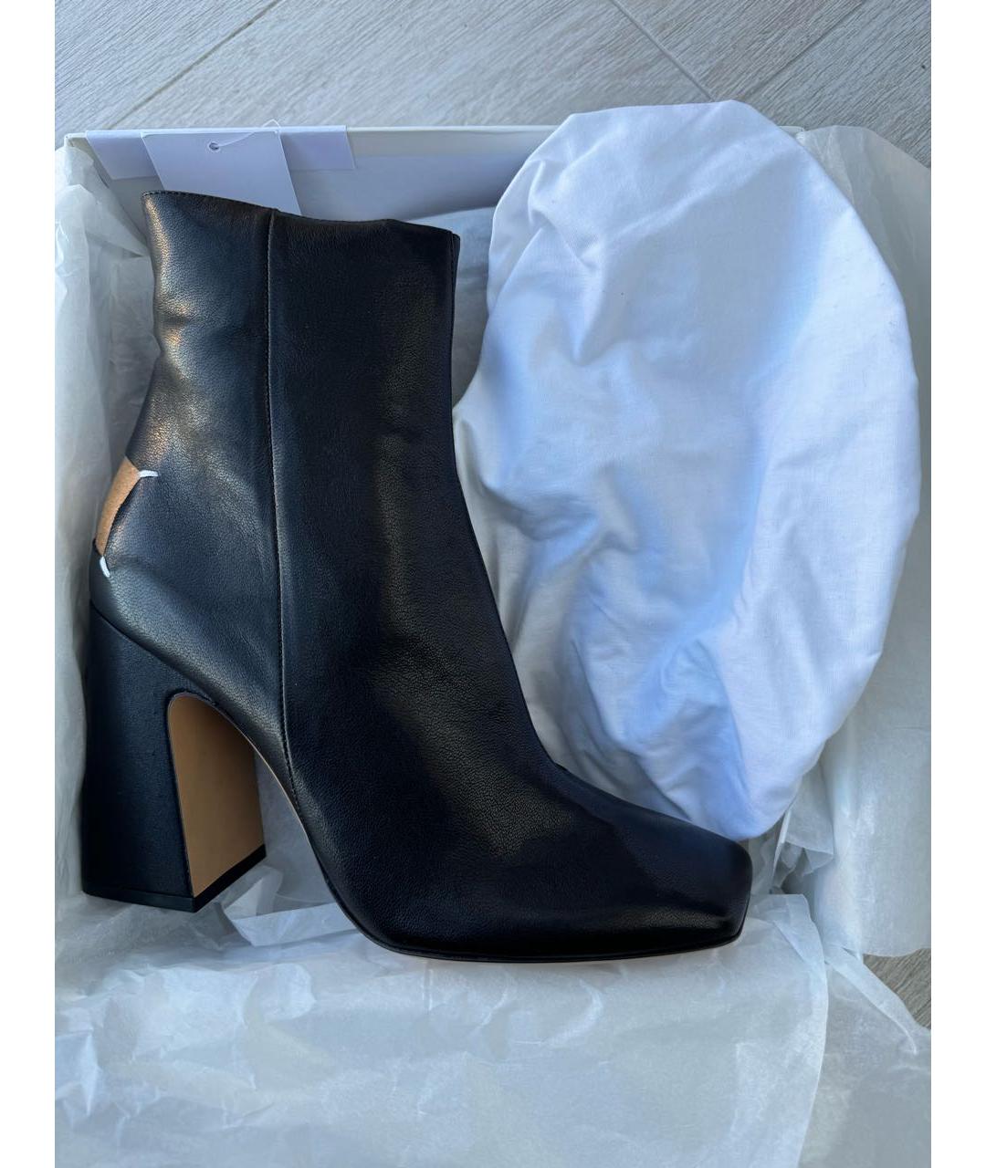 MAISON MARGIELA Черные кожаные ботильоны, фото 7