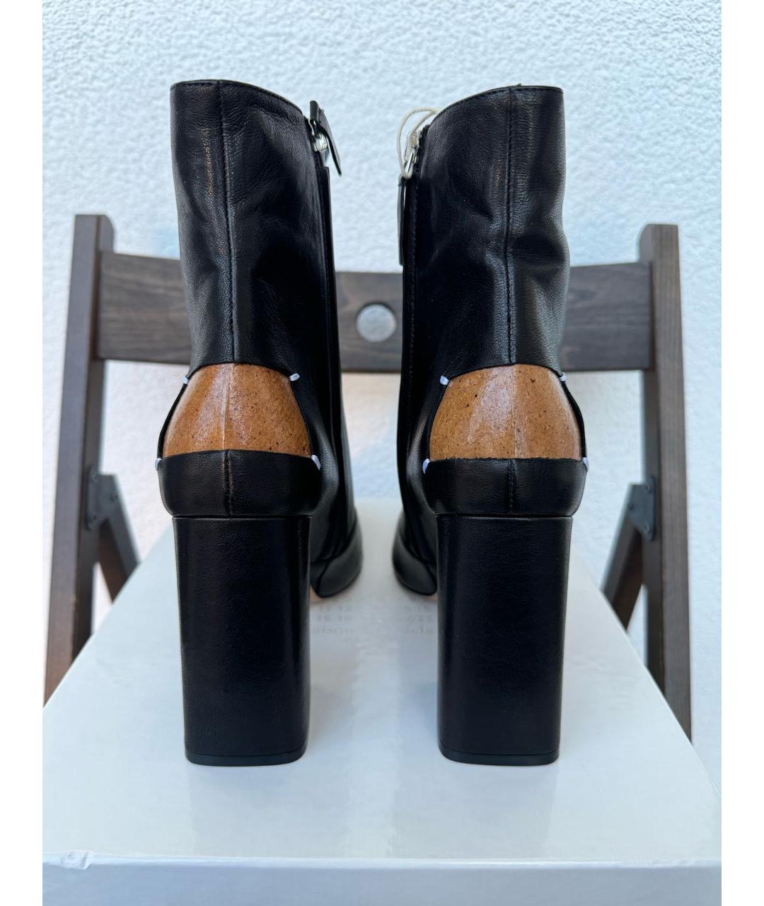 MAISON MARGIELA Черные кожаные ботильоны, фото 3