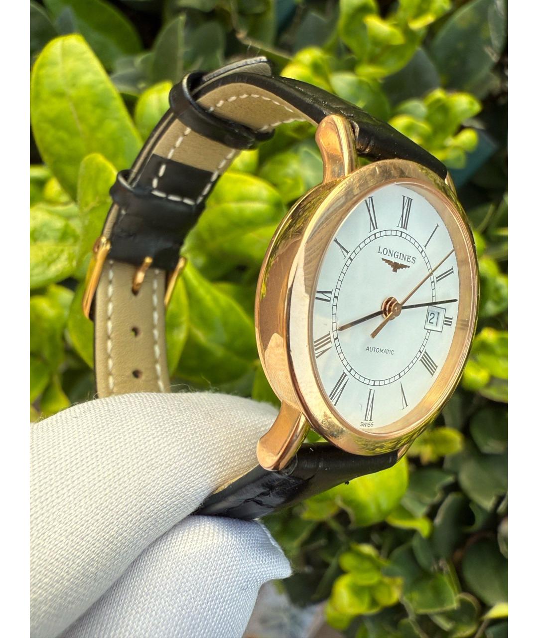 LONGINES Белые часы из розового золота, фото 3