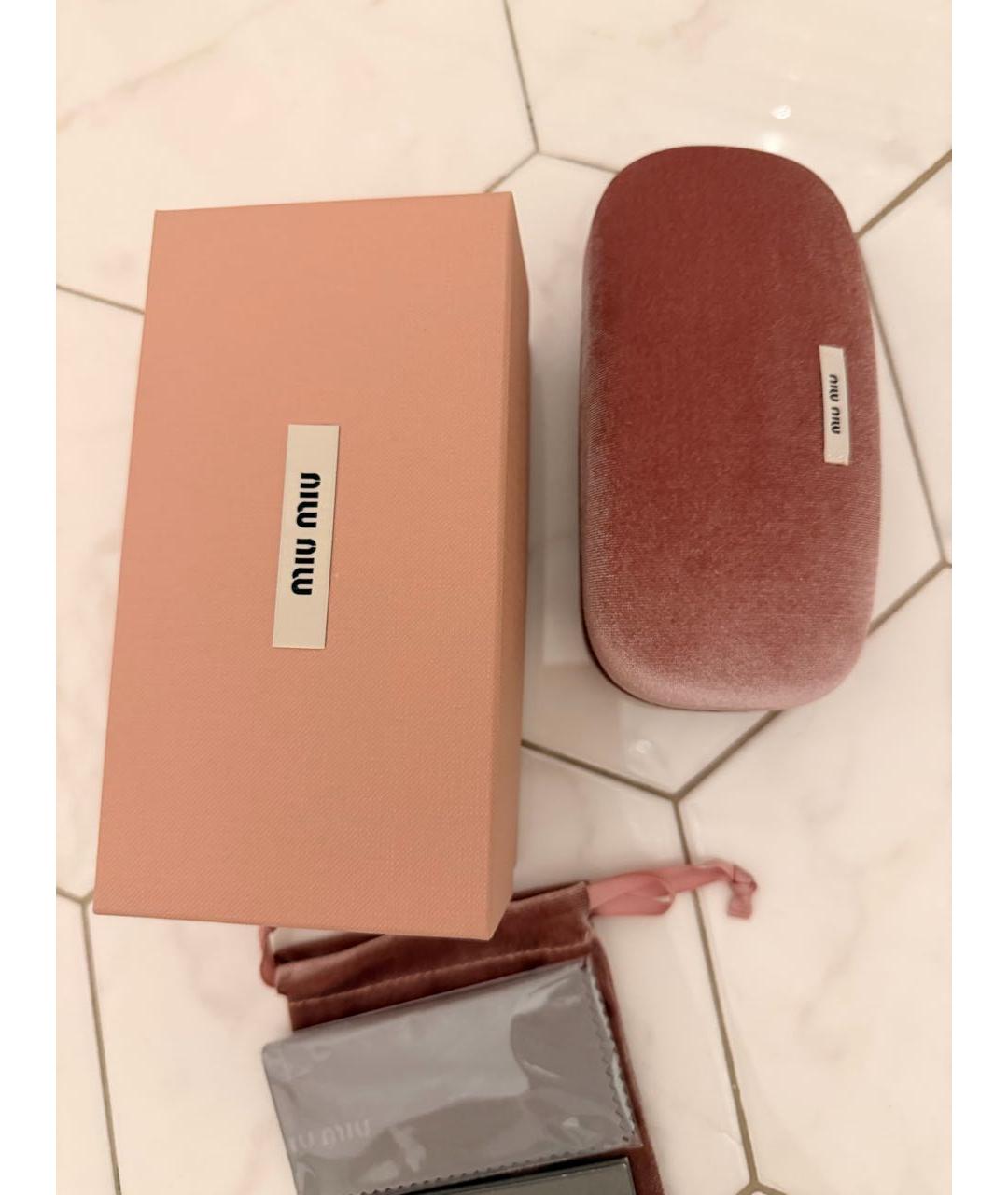 MIU MIU Коричневые пластиковые солнцезащитные очки, фото 5