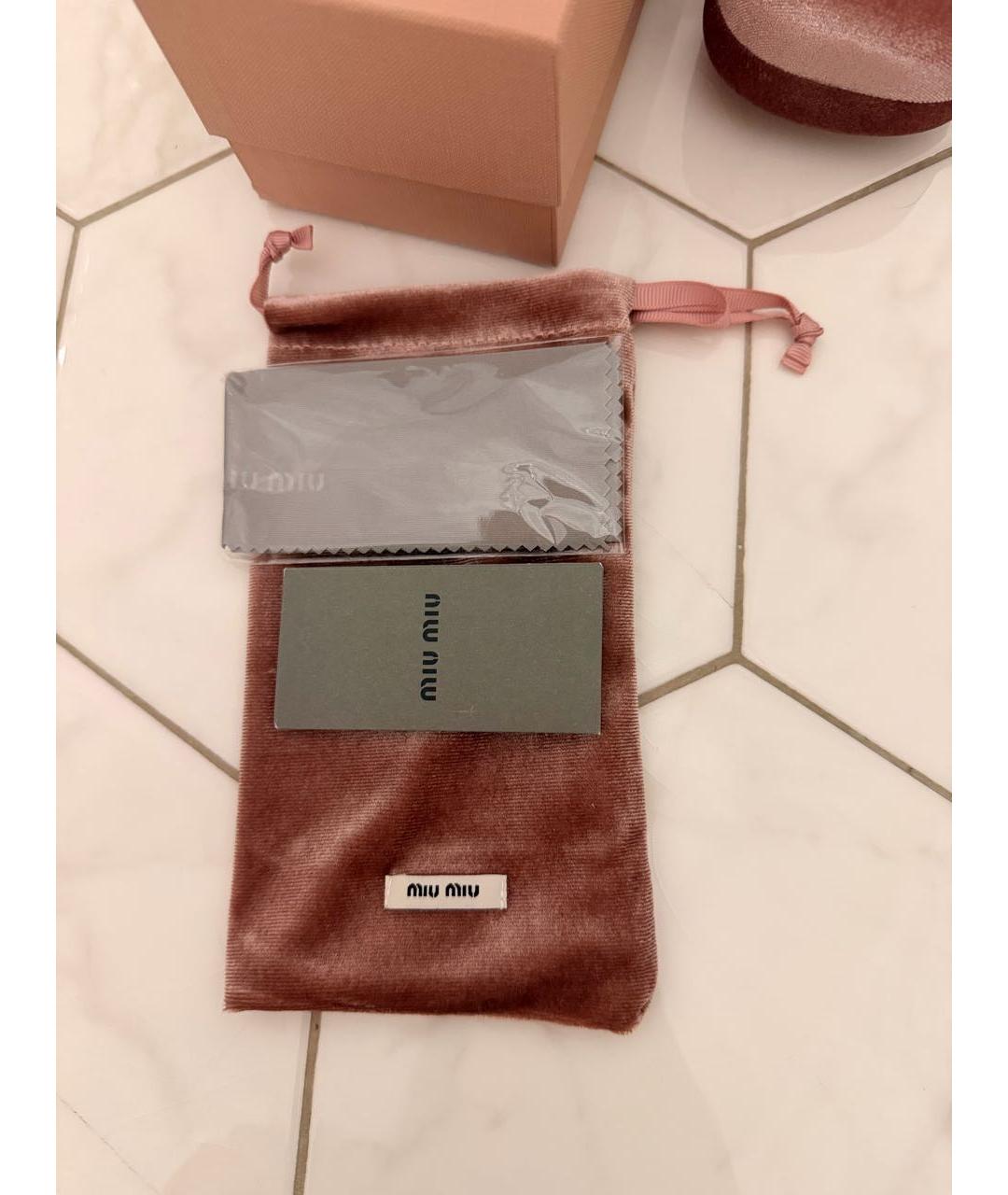 MIU MIU Коричневые пластиковые солнцезащитные очки, фото 4